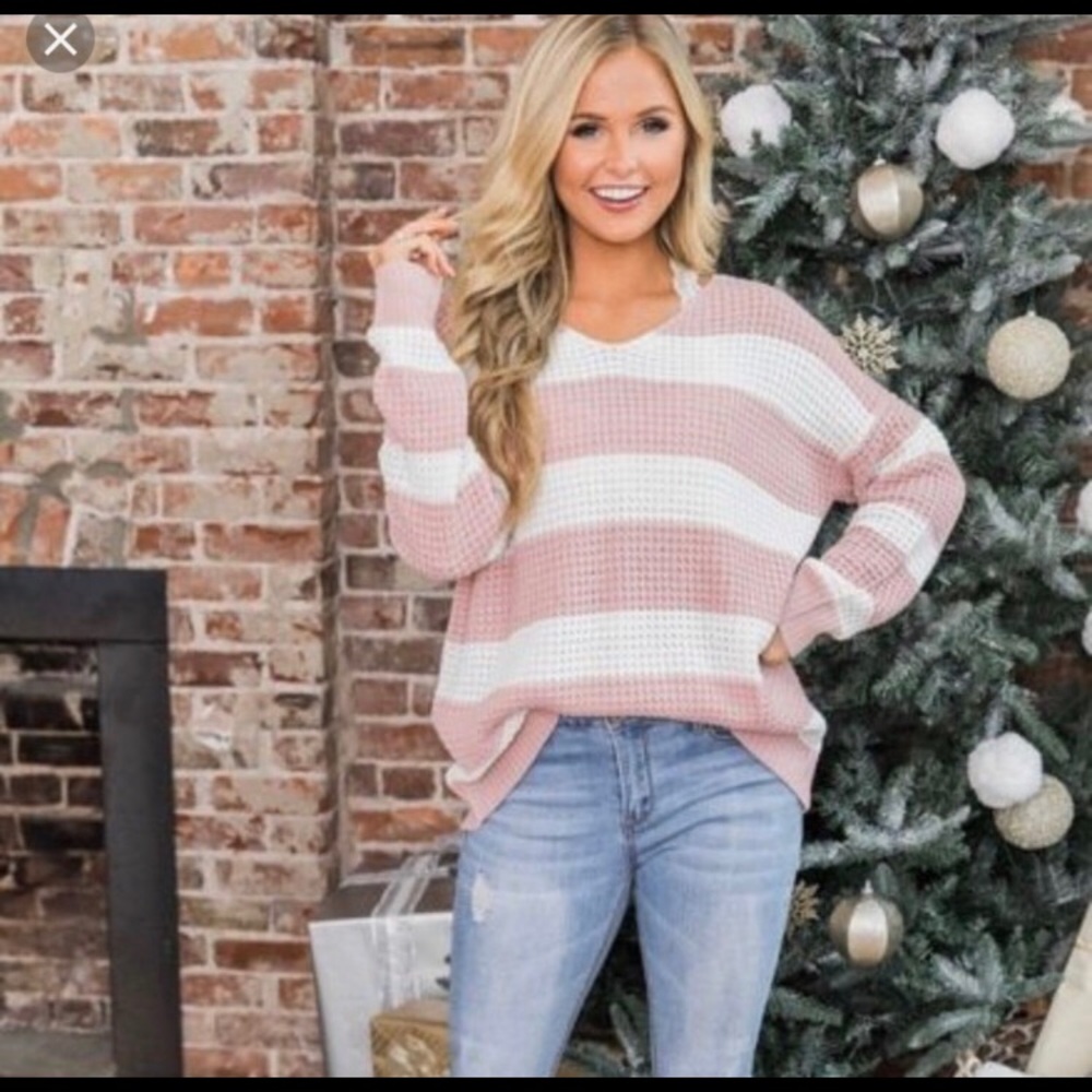 Pink Lily pink striped sweater